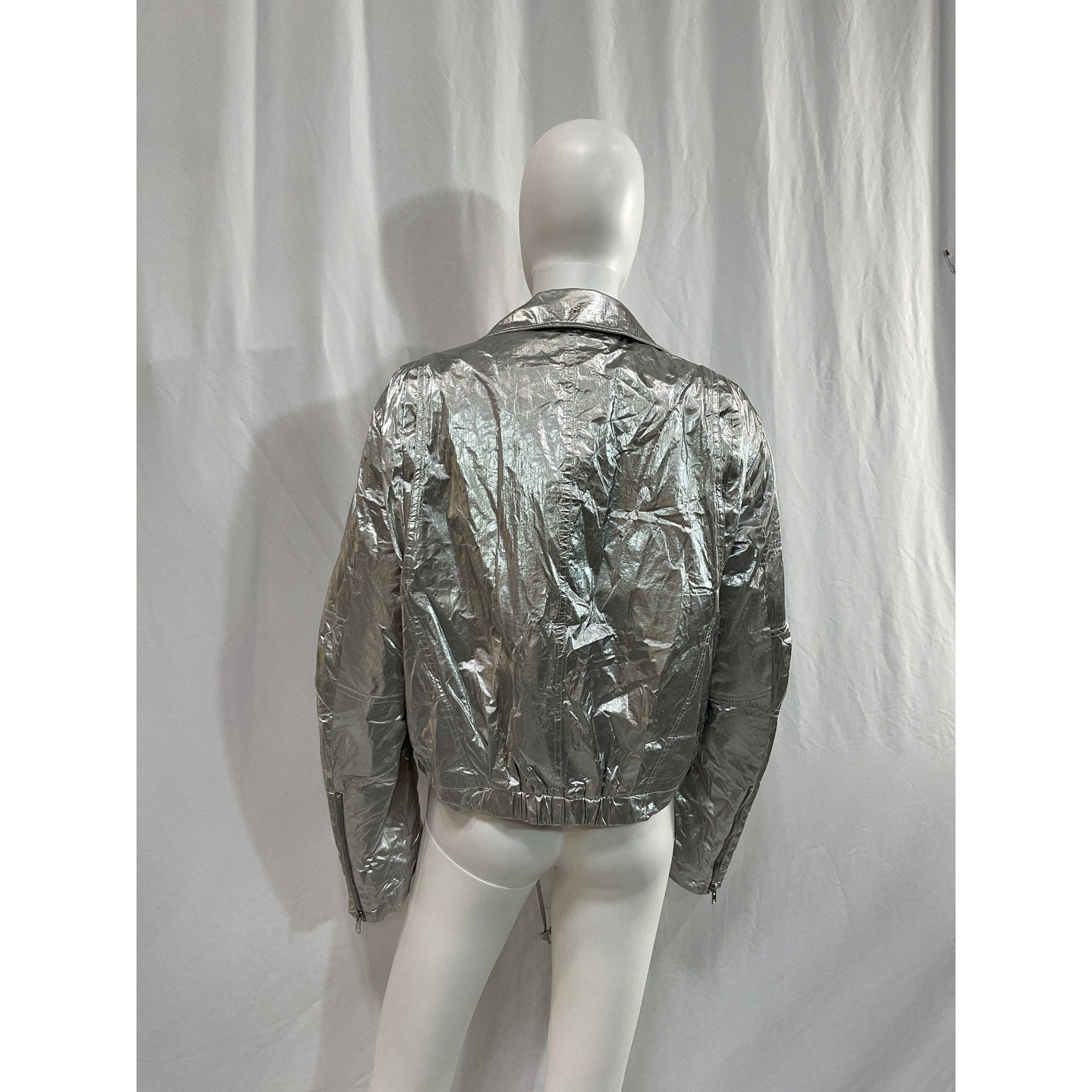 Helmut Lang 'Astro' Silver Faux Fur Jacket Size M