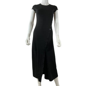Reformation Asymmetric Black Kamila Dress Size S