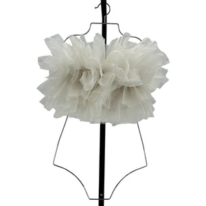Lapointe Voluminous White Ruffle Poof Bustier Top Size 0