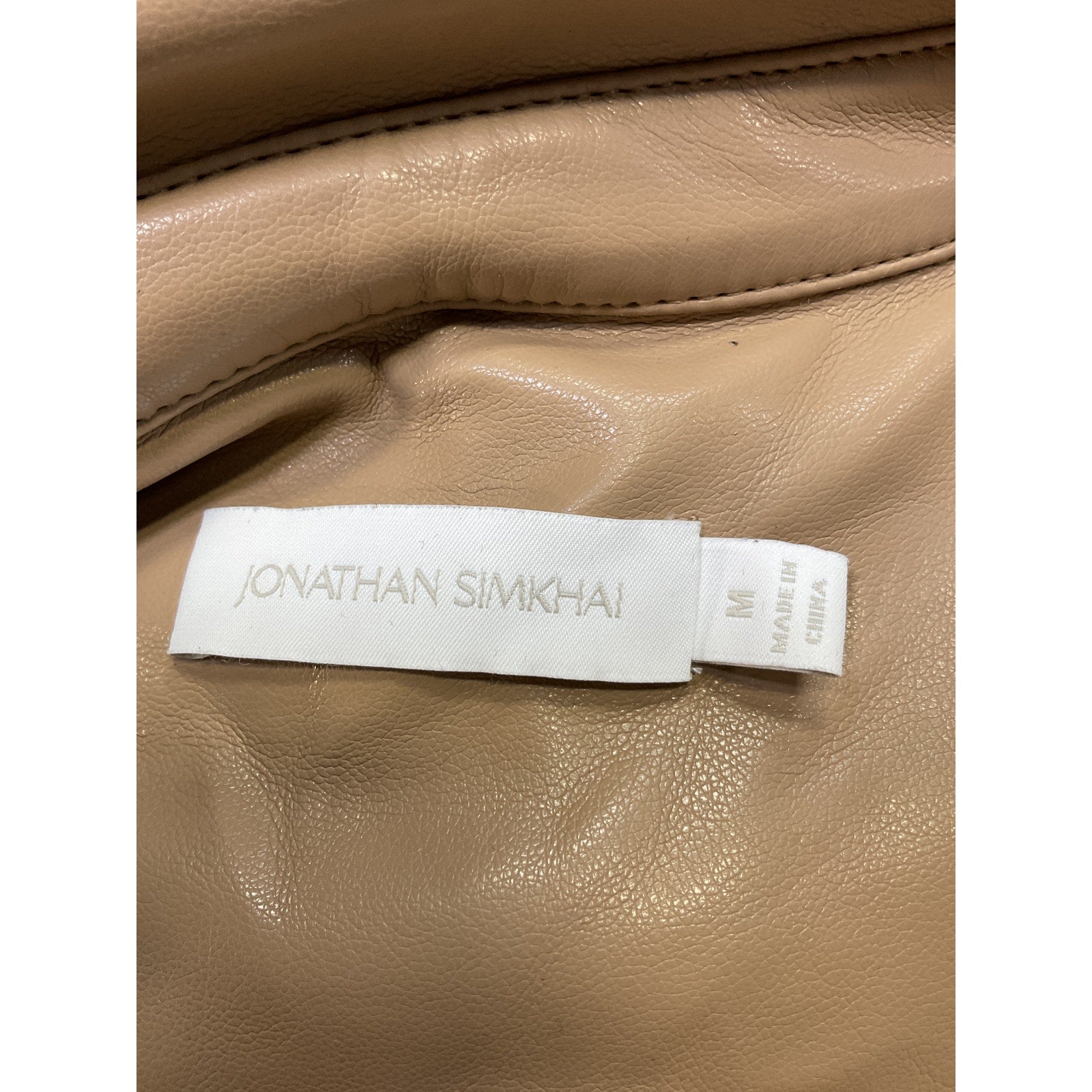 Simkhai 'Joselin' Tan Vegan Leather Shirt Size M