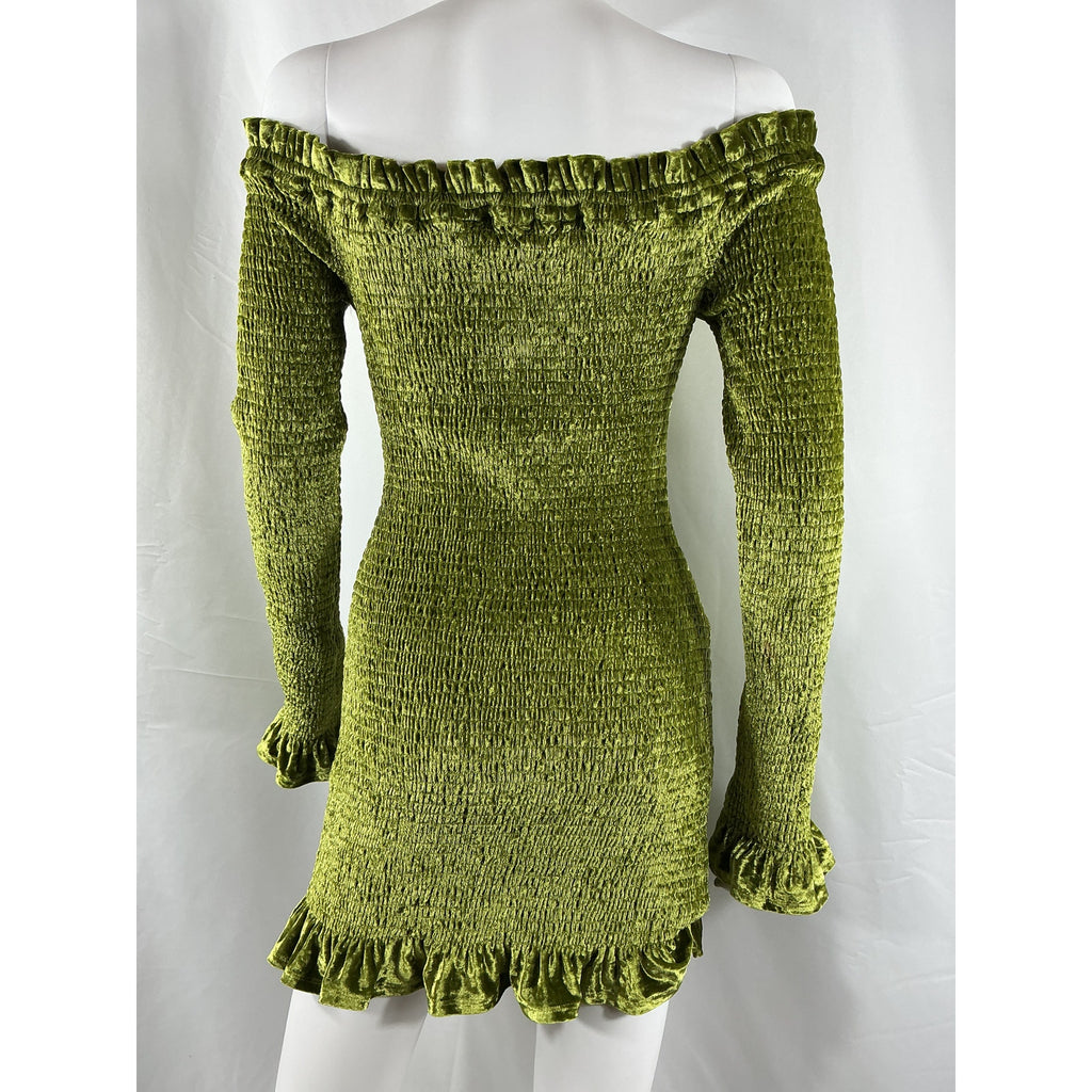 Caroline Constas 'Megara' Green Polyester Dress Size M
