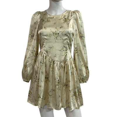 LoveShackFancy Floral Canary Yellow Garcia Mini Dress Size 2