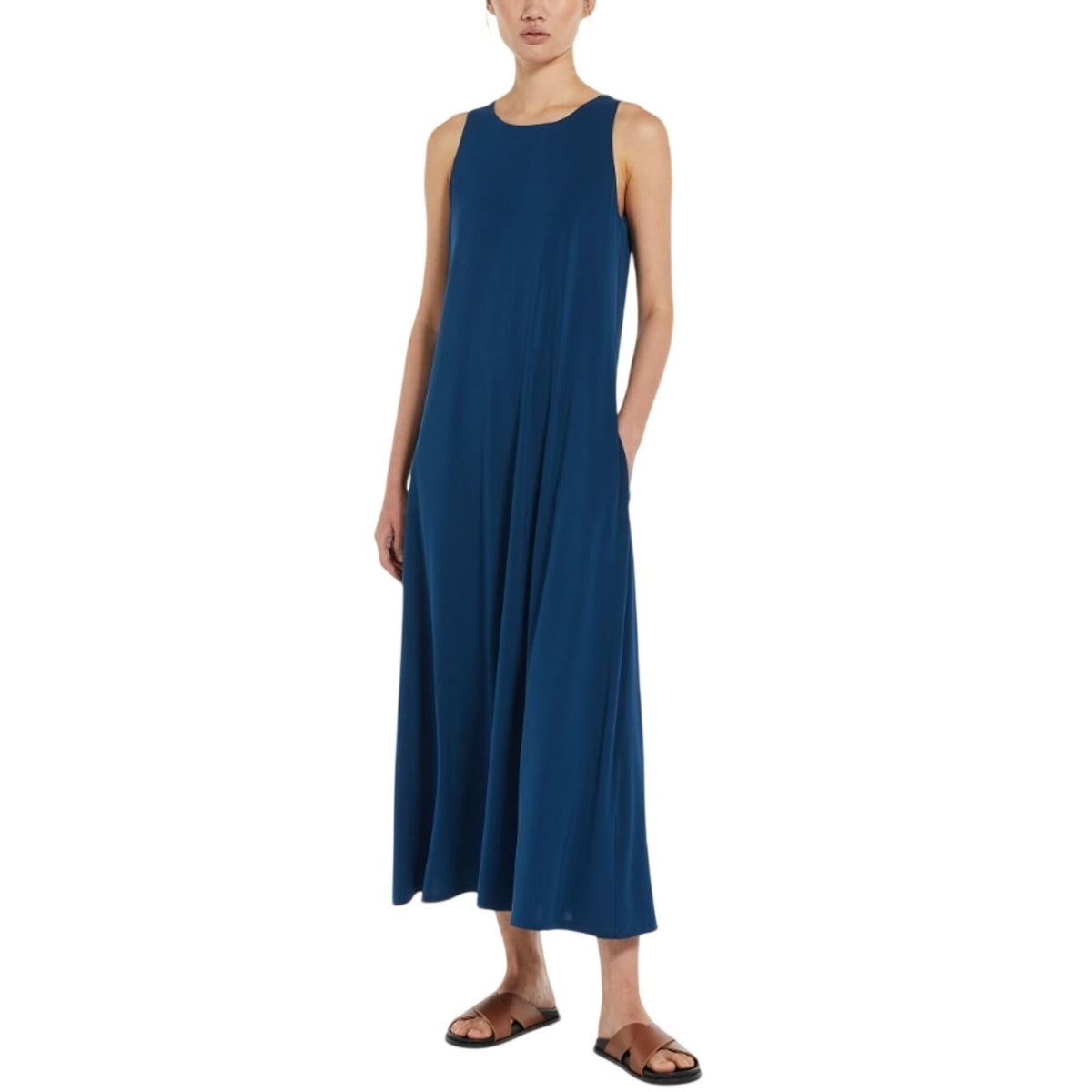 Max Mara Stretch Blue A Line Jersey Dress Size S