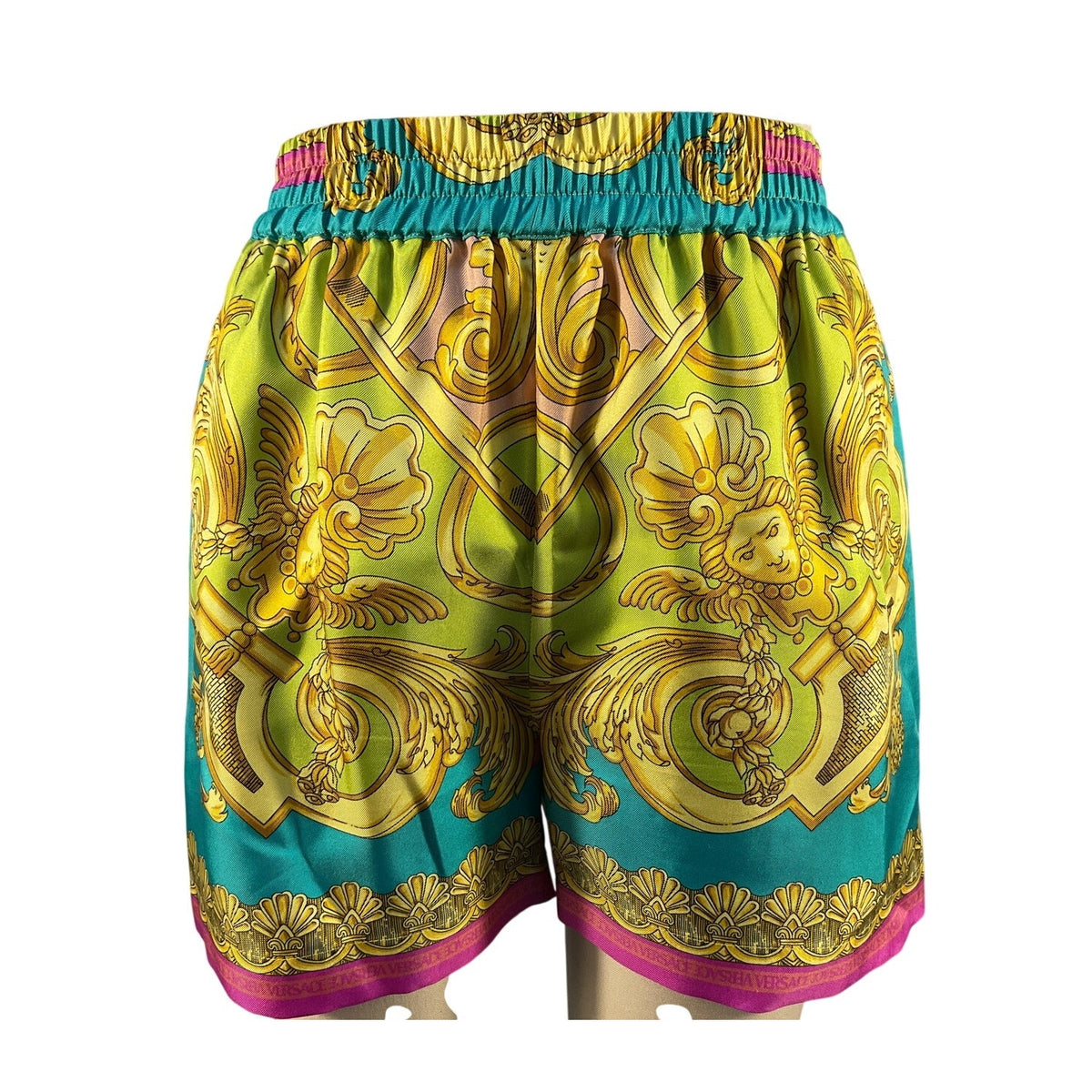 Versace Silk Multicolor Barocco Goddess Shorts 36 IT / 0 US