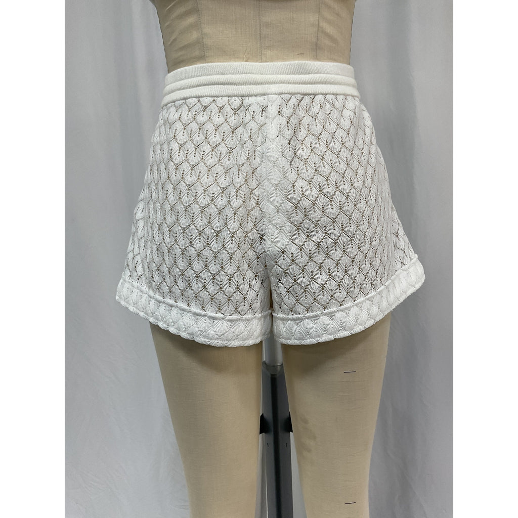 Simkhai 'Clemence' White Polyester Crochet Lace Short Size XS