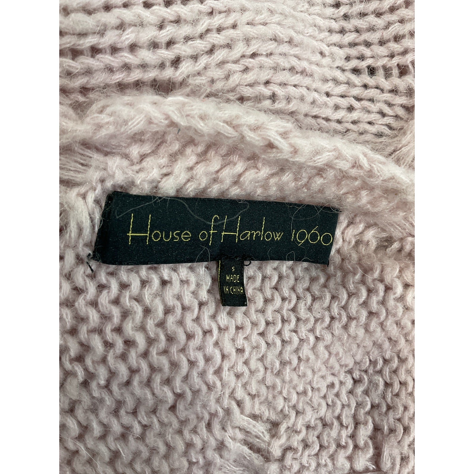 House Of Harlow 1960 x Revolve 'Elaina' Pink Braided One Shoulder Sweater Size S