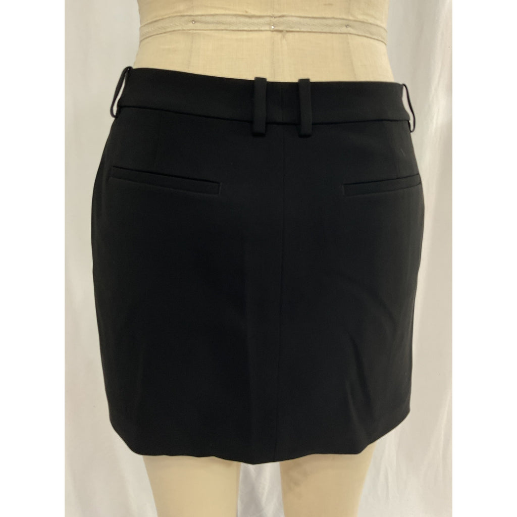 Theory Mini Black Crepe Trouser Skirt Size 2