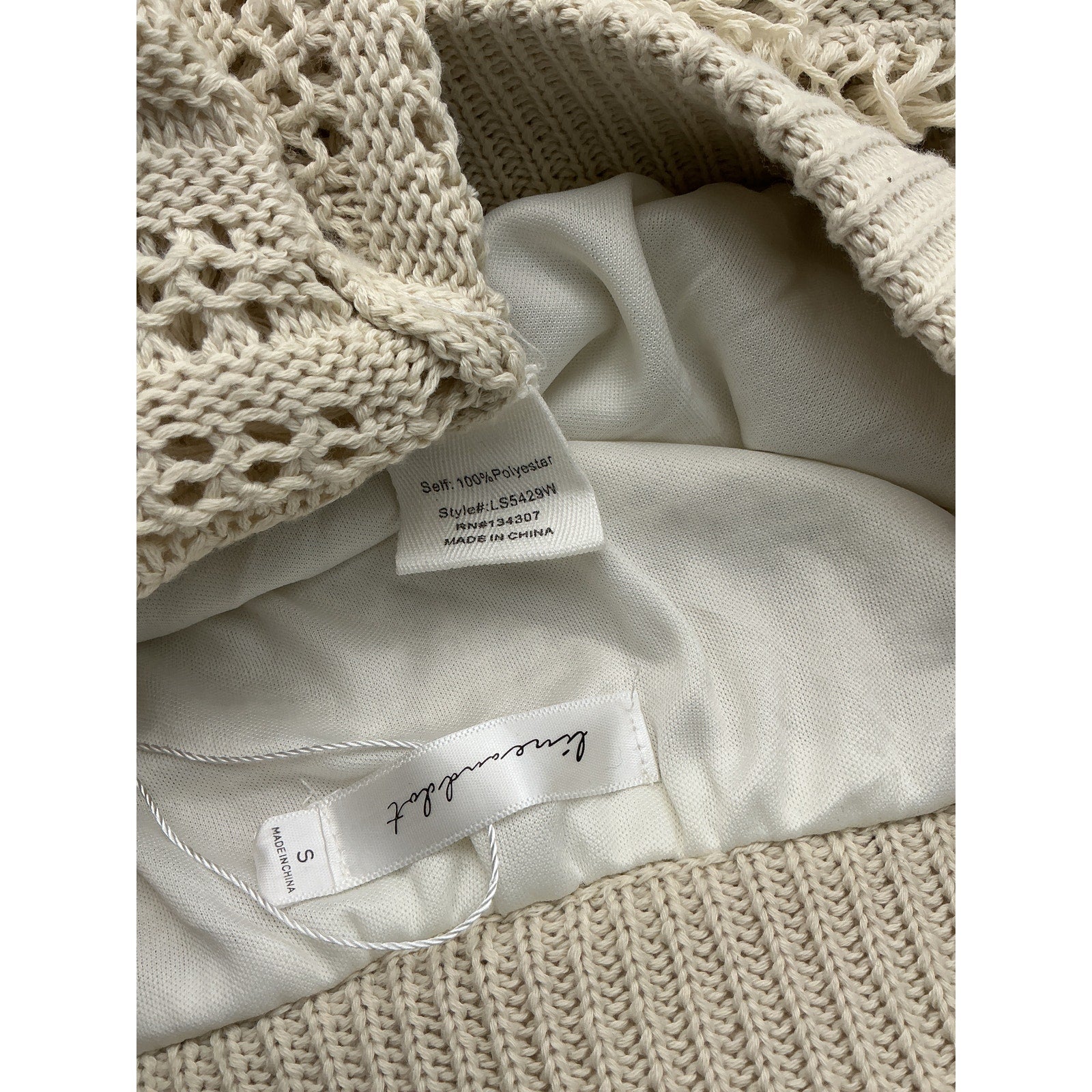 Line & Dot 'Calypso' Beige Polyester Maxi Skirt Size S