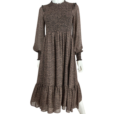 Hatch Floral Brown Lana Midi Dress Size 1