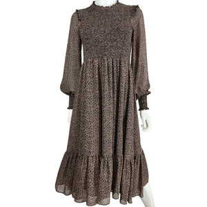 Hatch Floral Brown Lana Midi Dress Size 1