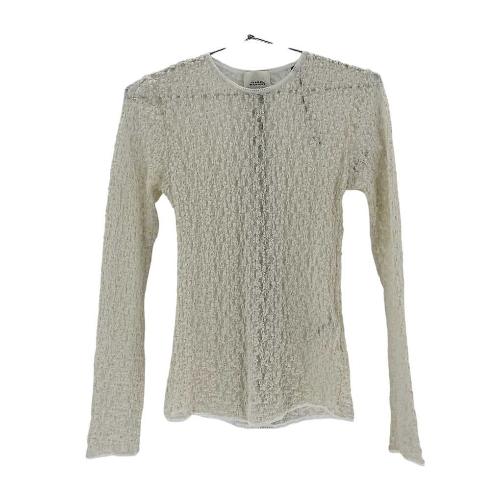 Isabel Marant 'Gaelle' Cream Nylon Floral Stretch Lace Top Size 38