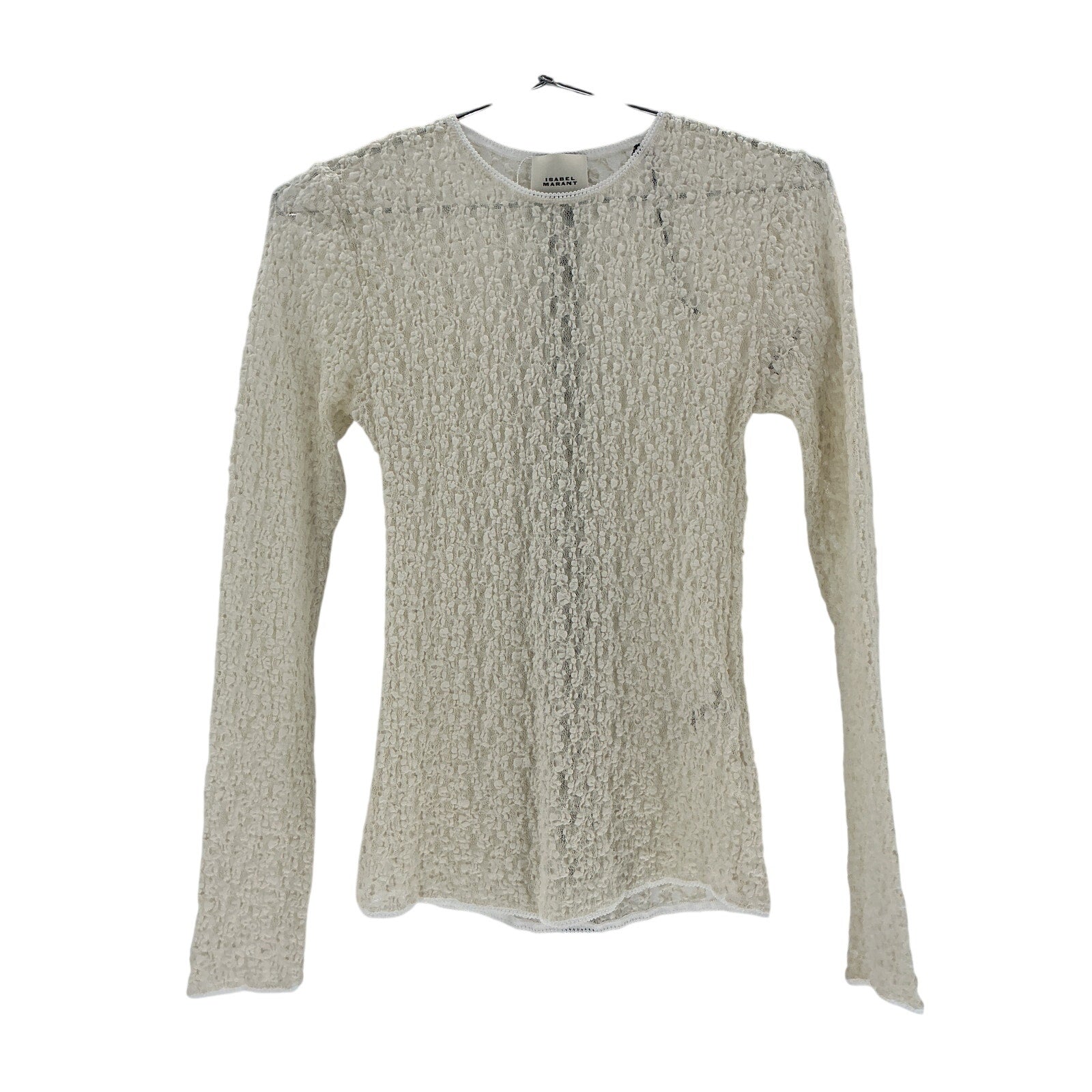 Isabel Marant 'Gaelle' Cream Nylon Floral Stretch Lace Top Size 38