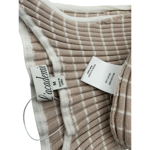 L'Academie Ribbed Beige Vespera Midi Dress Size M