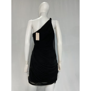 Cinq à Sept 'Etty' Black Gathered Mesh Mini Dress Size 2 - NWT