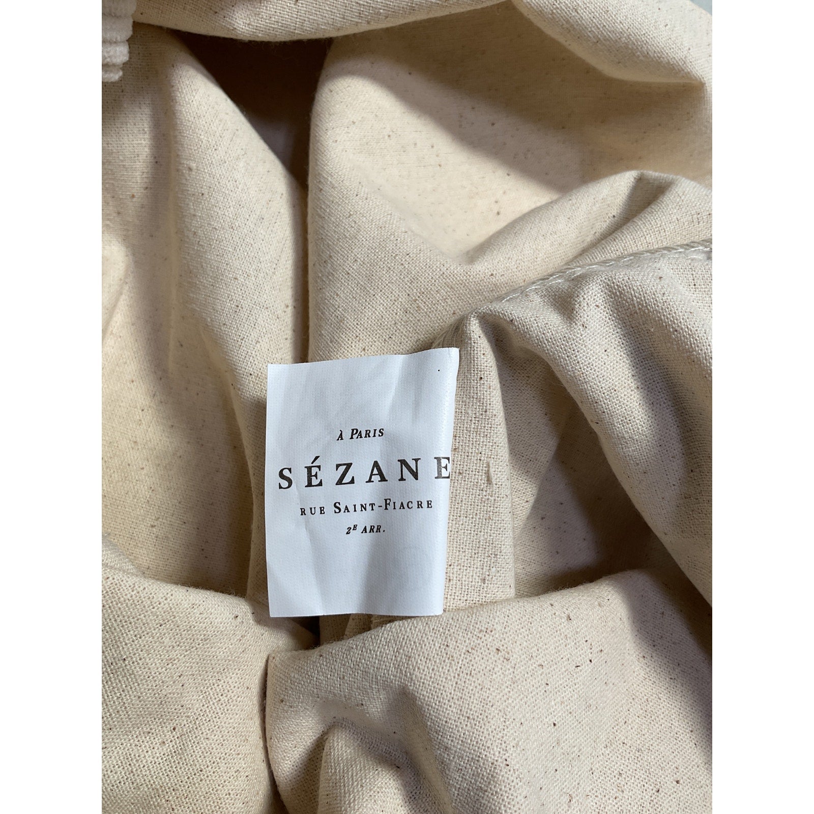 S�zane 'Velvet' Beige Cotton Tote Bag