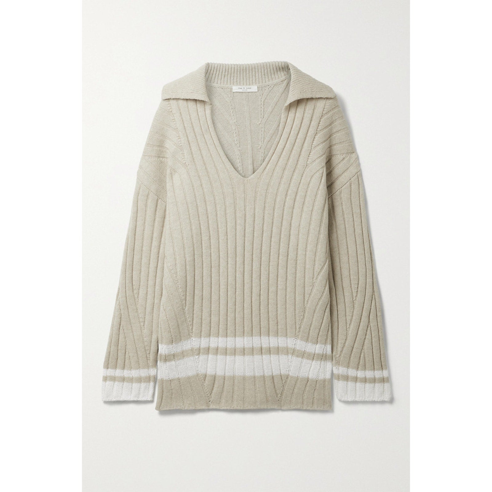 Rag & Bone 'Serena' Beige Striped Ribbed-Knit Shorts Size S