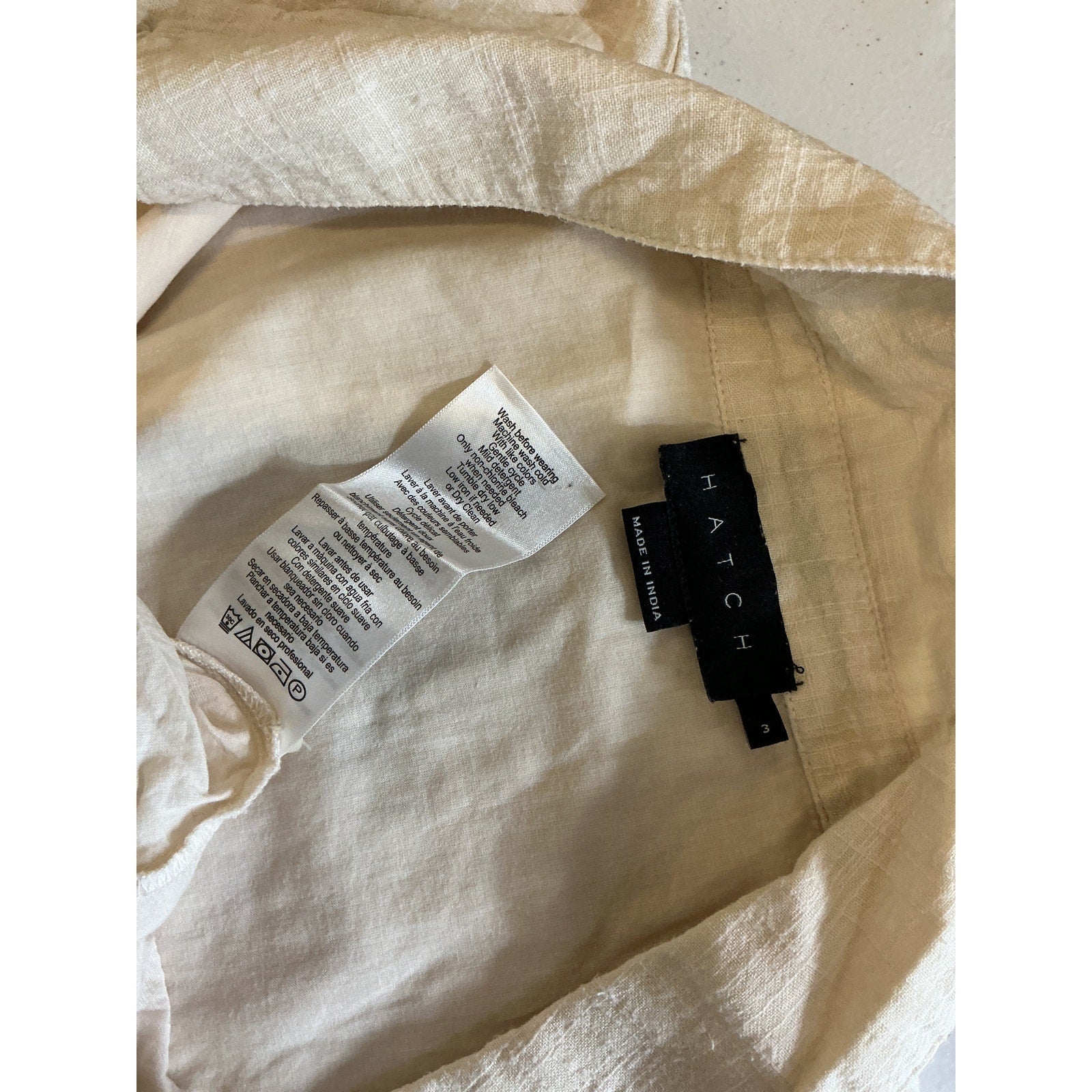 Hatch The Longsleeve Ivory Cotton Silvina Dress Size 3