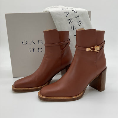 Gabriela Hearst Leather Brown Nina Ankle Boots Size EU 37 / US 7