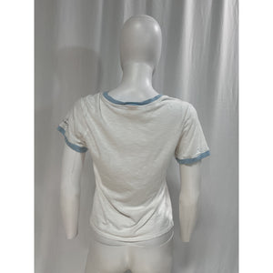 Cinq à Sept Cotton Two Tone White Short Sleeve 'Amour' Graphic Tee Size XS