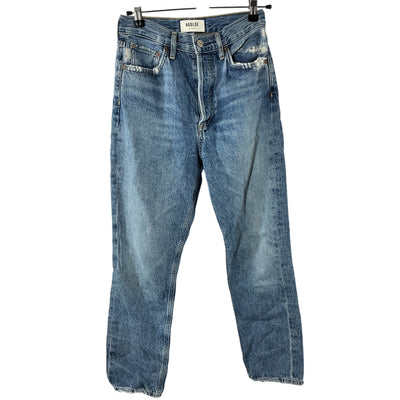 Agolde Vintage Blue Riley High Rise Straight Crop Denim Jeans Size 24