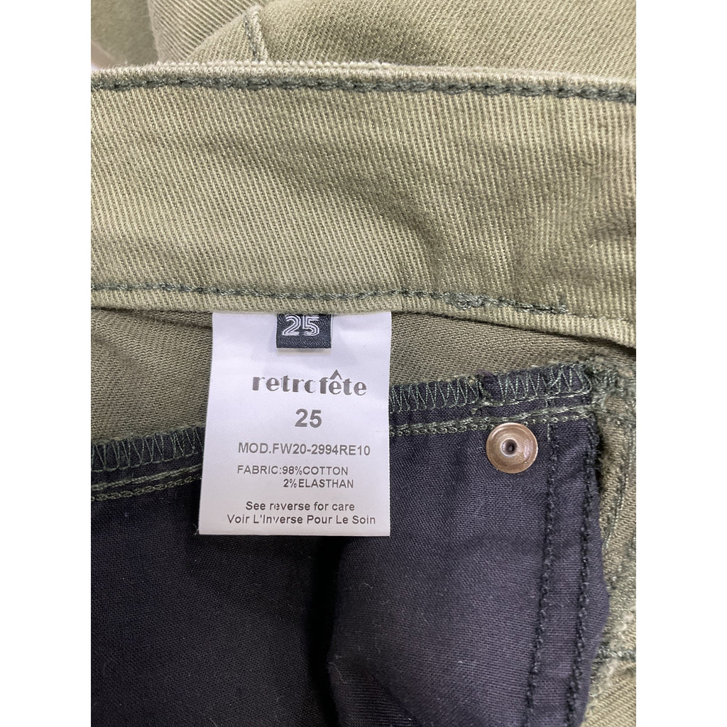 Retrofete 'Taryn' Green Cotton Pant Size 25 - NWT