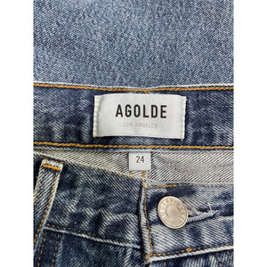 Agolde Cooper Cargo Blue Cotton Pant Size 24