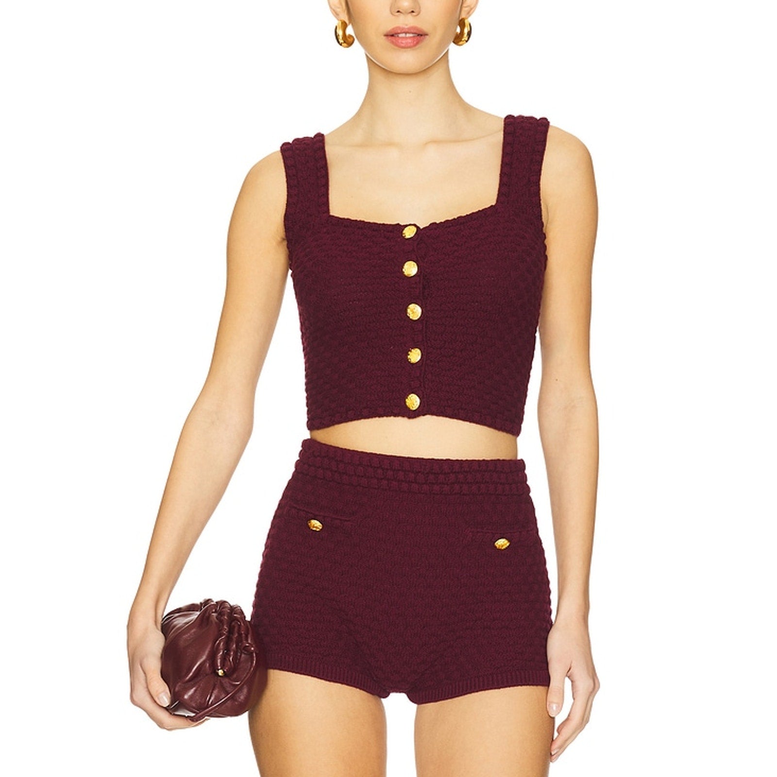 Majorelle 'Evaline' Red With Gold Button Top Size XXS