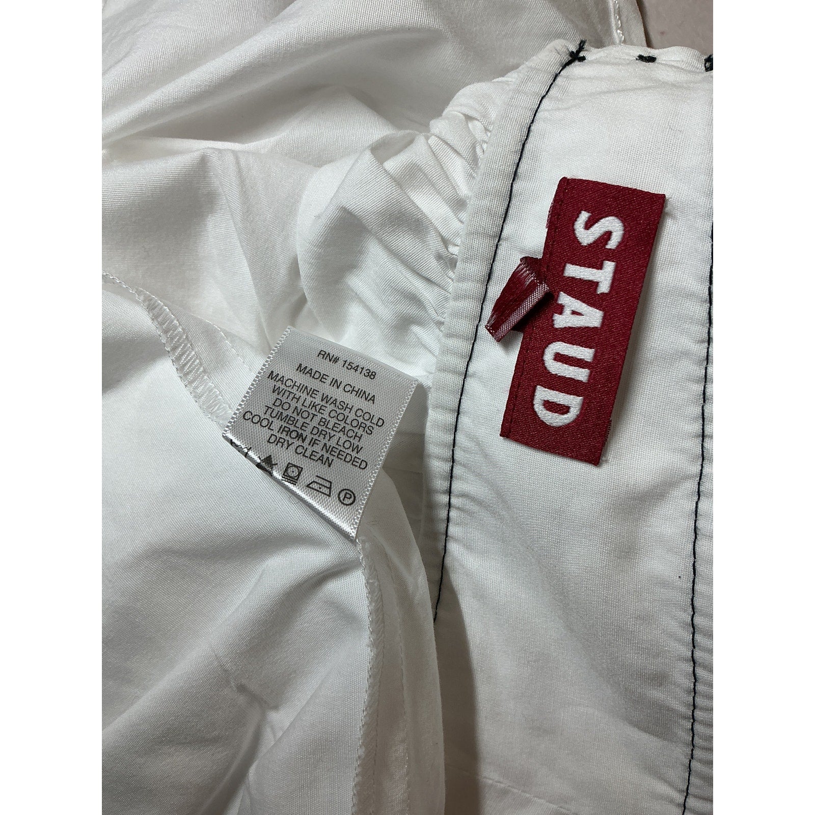 Staud 'Luna' White Cotton Top Size OO