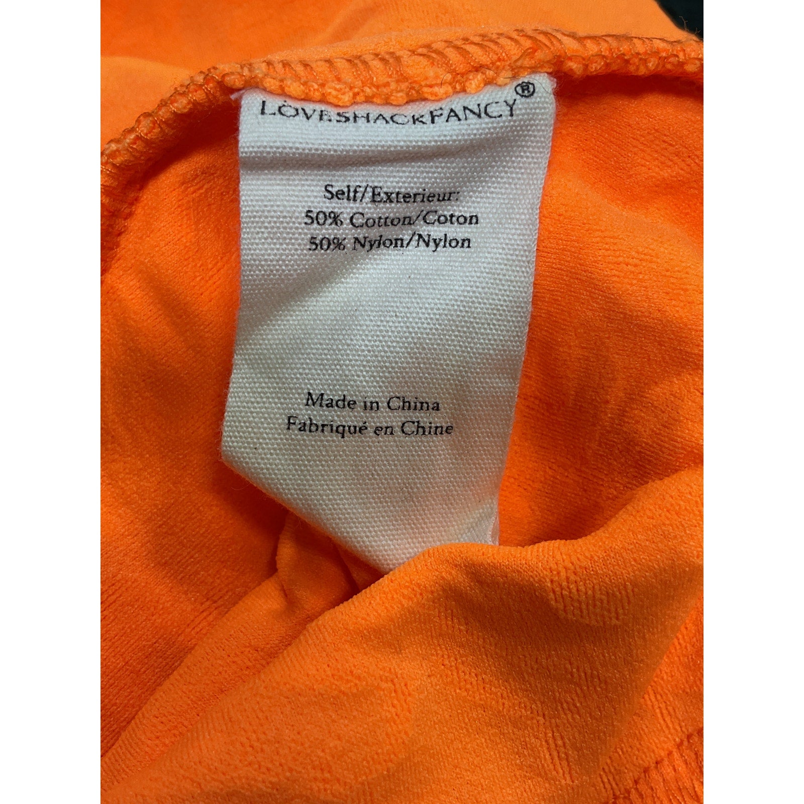 Loveshackfancy 'Bartlette' Orange Crinkled Asymmetrical Mini Dress Size XS