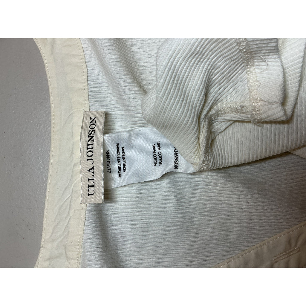 Ulla Johnson V-Neck White Long Sleeve V Neck Blouse Size M