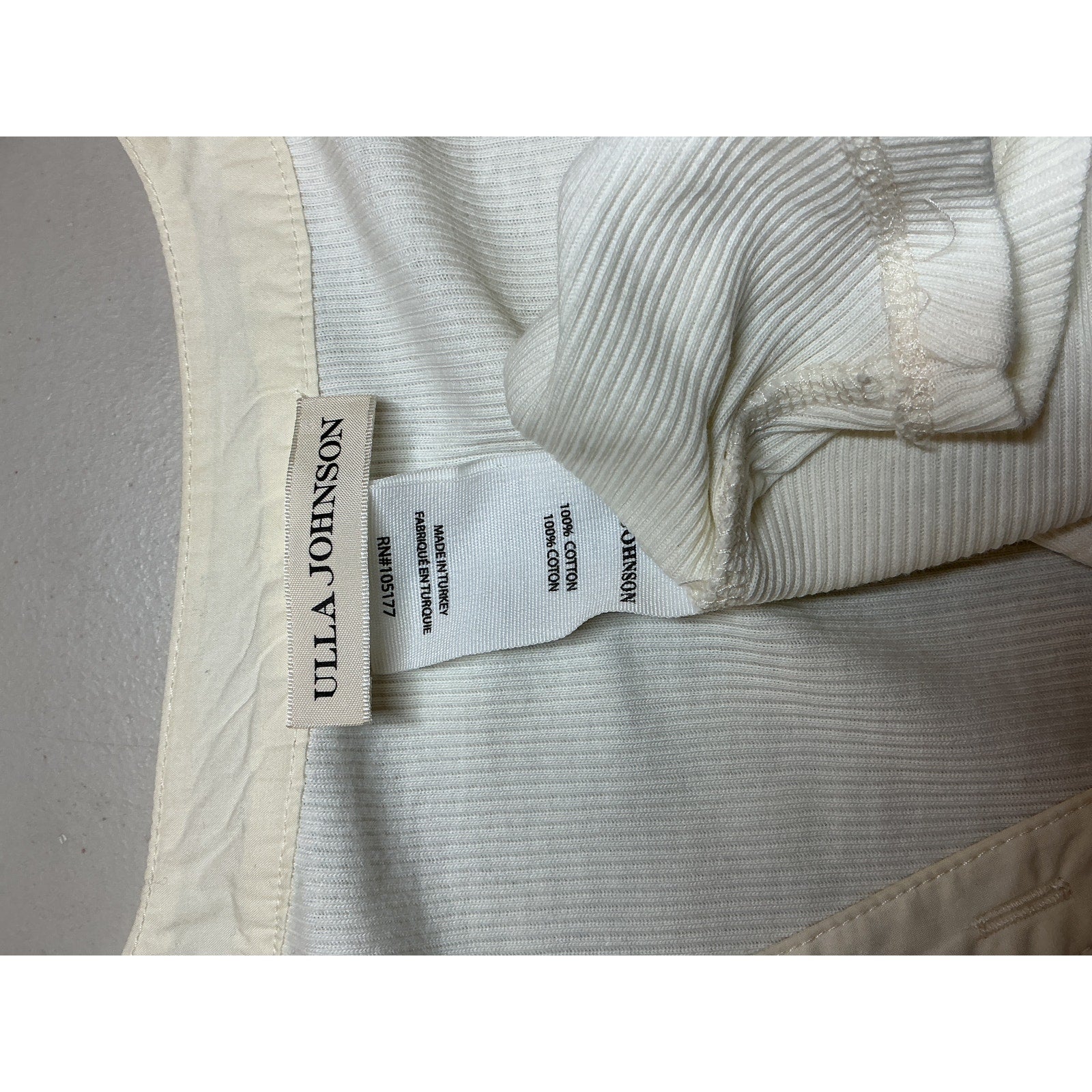 Ulla Johnson V-Neck White Long Sleeve V Neck Blouse Size M