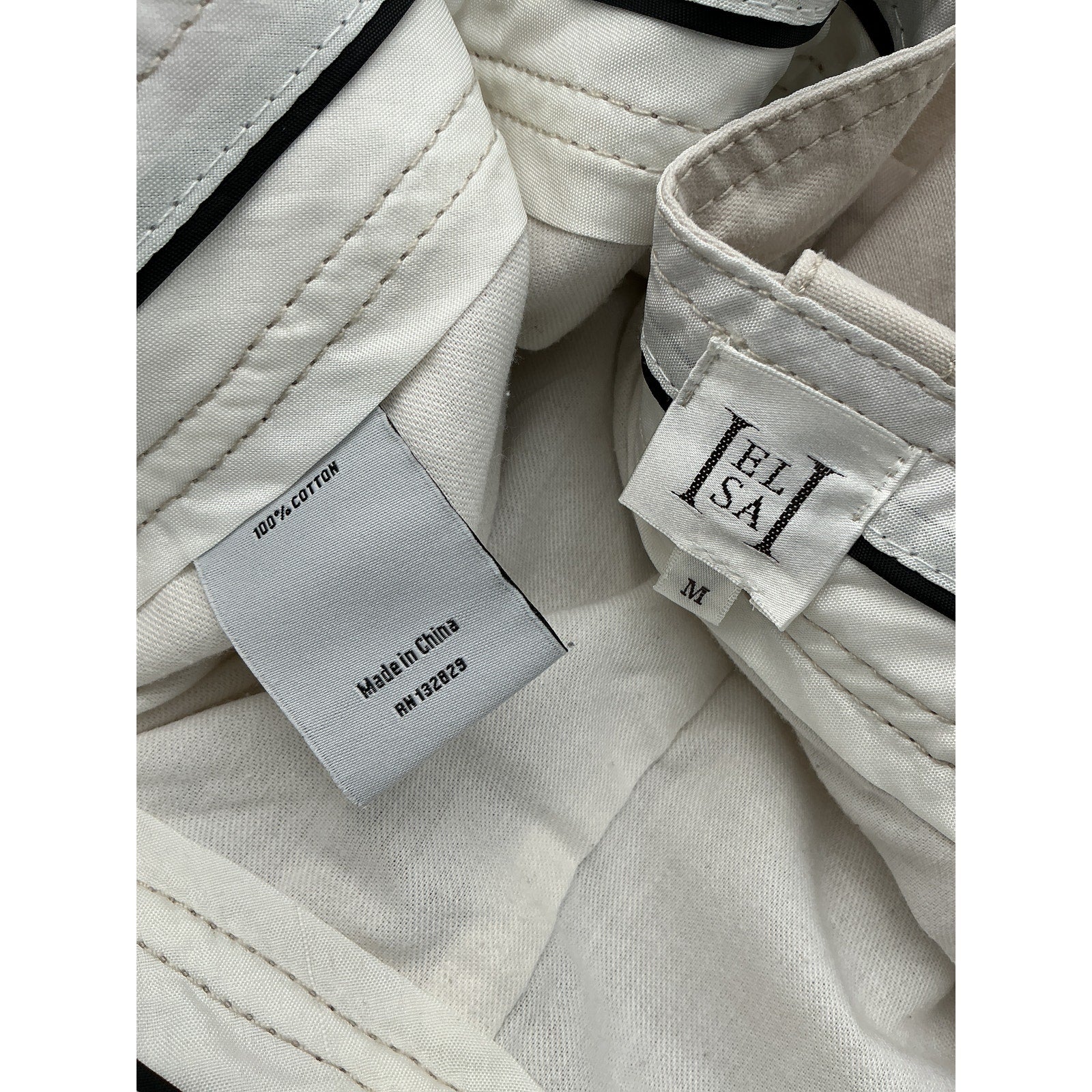 Helsa Workwear Pleated Cream Cotton Mini Skort Size M