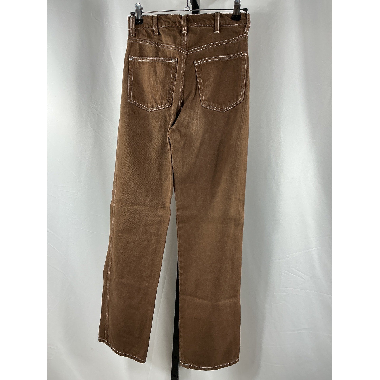 Reformation 'Cowboy' Brown Cotton High Rise Straight Jeans Size 25