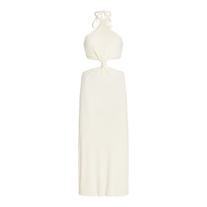 Cult Gaia Ribbed Beige Cameron Midi Dress Size S