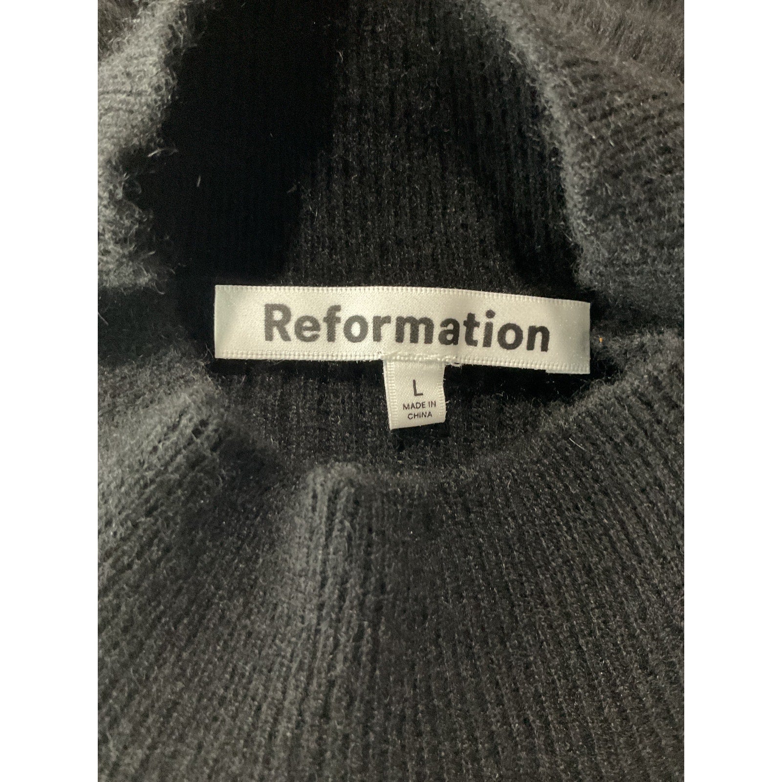 Reformation 'Ida' Black Cashmere Sleeveless Sweater Dress Size L