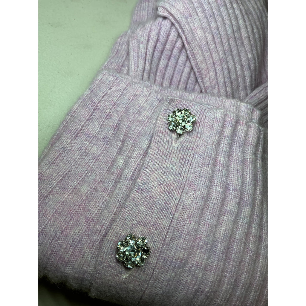 Autumn Cashmere Pink Cashmere Rib V-Neck Cardigan Size L