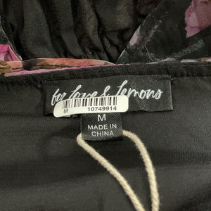 For Love & Lemons Floral Black Lelia Top Size M