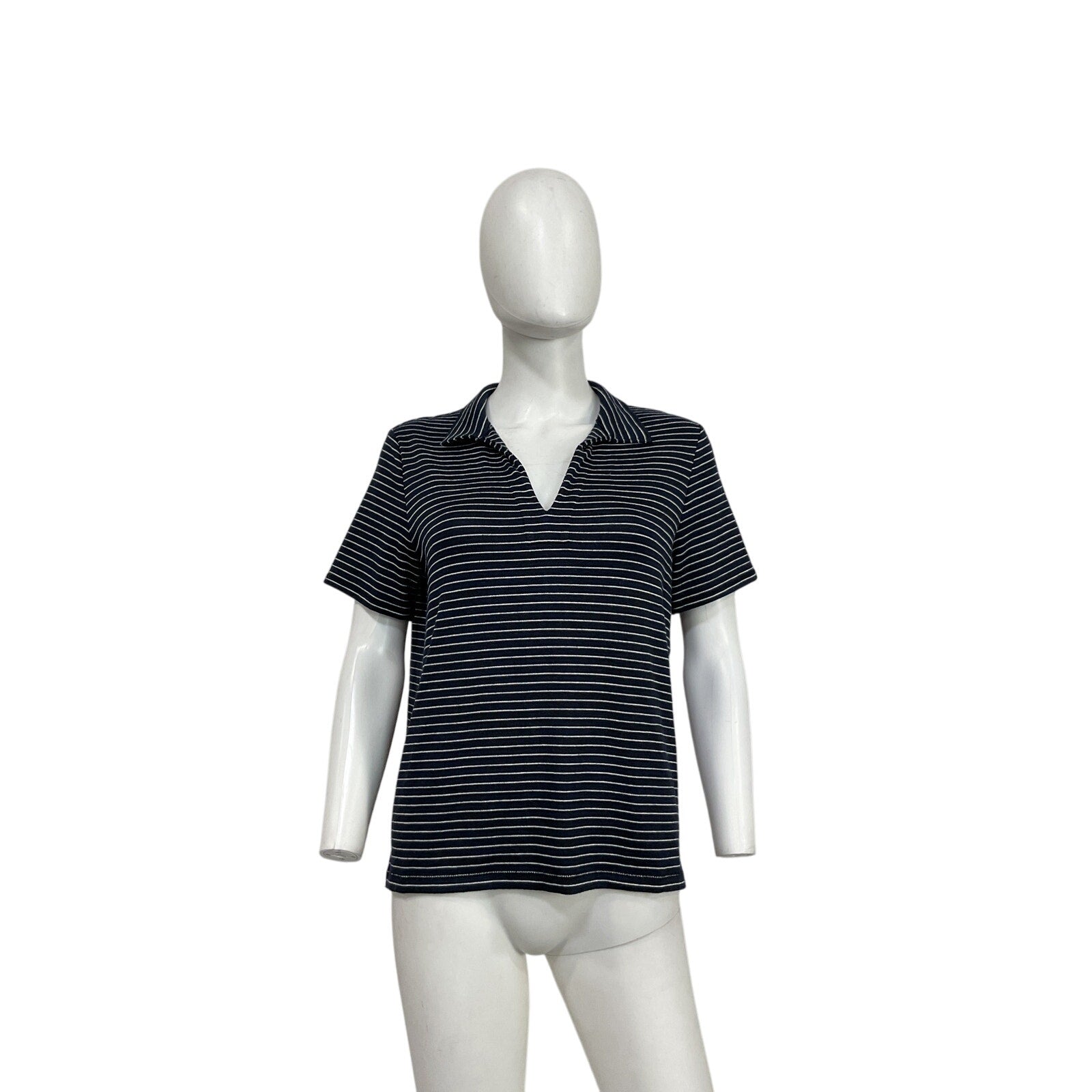 Rag & Bone Blue Rayon Striped Stretch Knit Shirt Size M