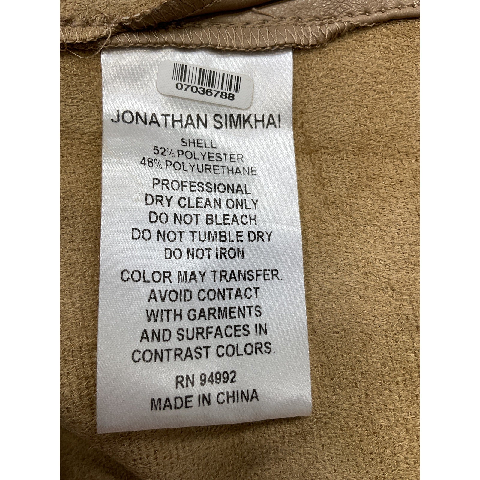 Simkhai 'Joselin' Tan Vegan Leather Shirt Size M