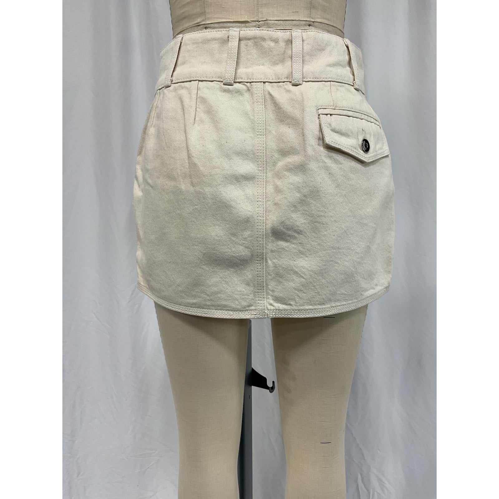 Helsa Low Rise White Cotton Mini Skirt Size S