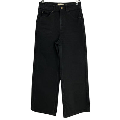 Sï¿½zane Wide-Leg Black Le Crop Denim Jeans Size 36