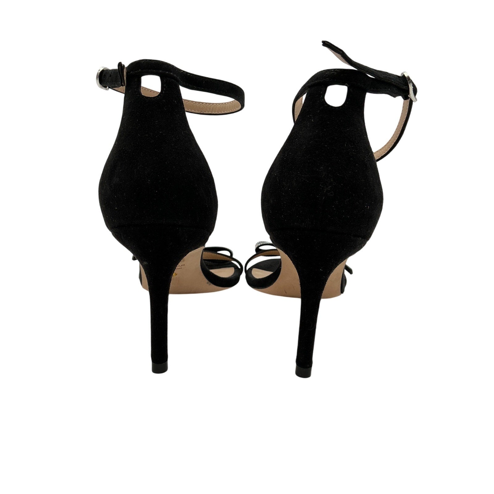Stuart Weitzman 'Nudist' Black Suede Sw Bow 75 Sandal Size 9