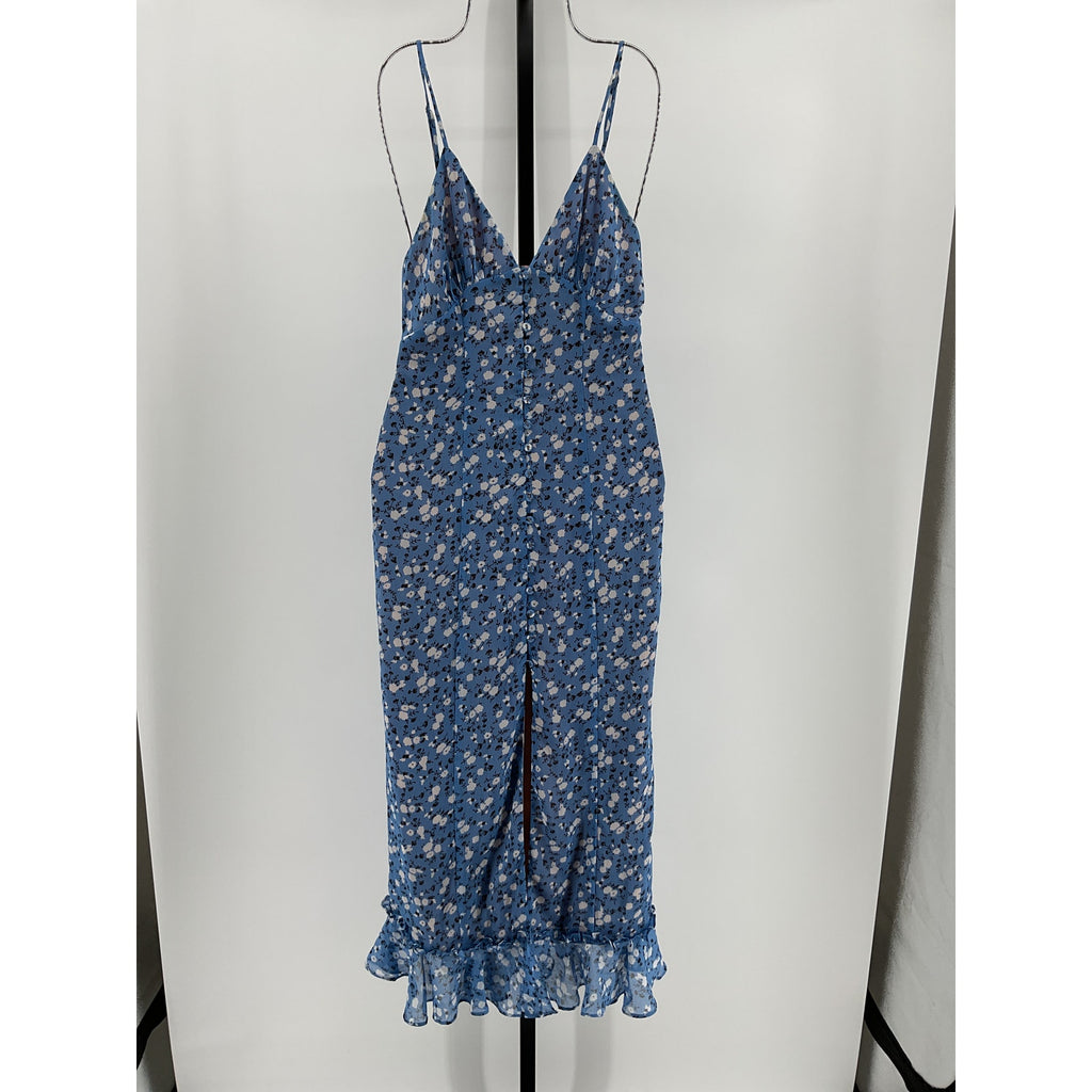 Majorelle 'Quincy' Blue Polyester Midi Dress Size XS