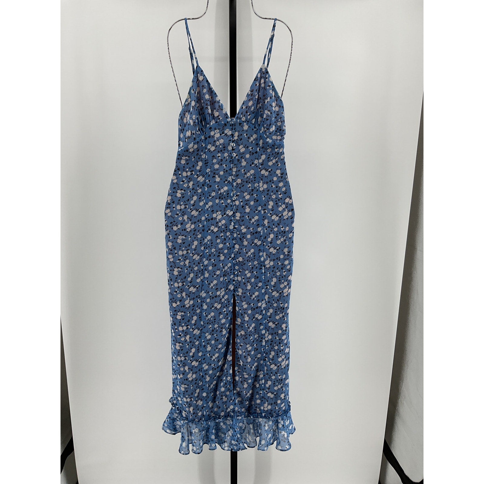 Majorelle 'Quincy' Blue Polyester Midi Dress Size XS