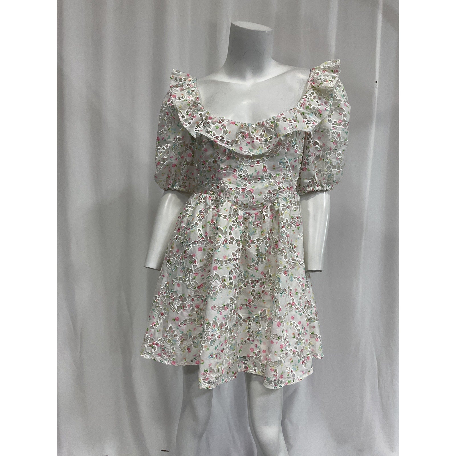 For Love & Lemons 'Magnolia' White Voile Mini Dress Size S - NWT