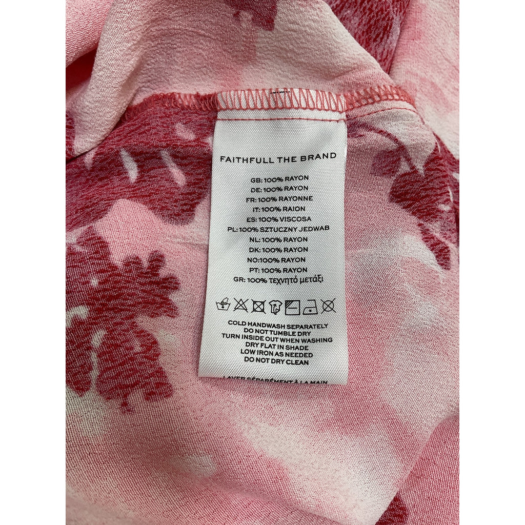 Faithfull The Brand 'Nadja' Pink Rayon Mini Dress Size S