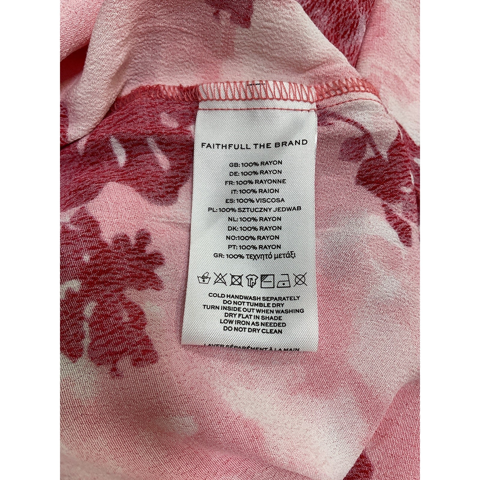 Faithfull The Brand 'Nadja' Pink Rayon Mini Dress Size S