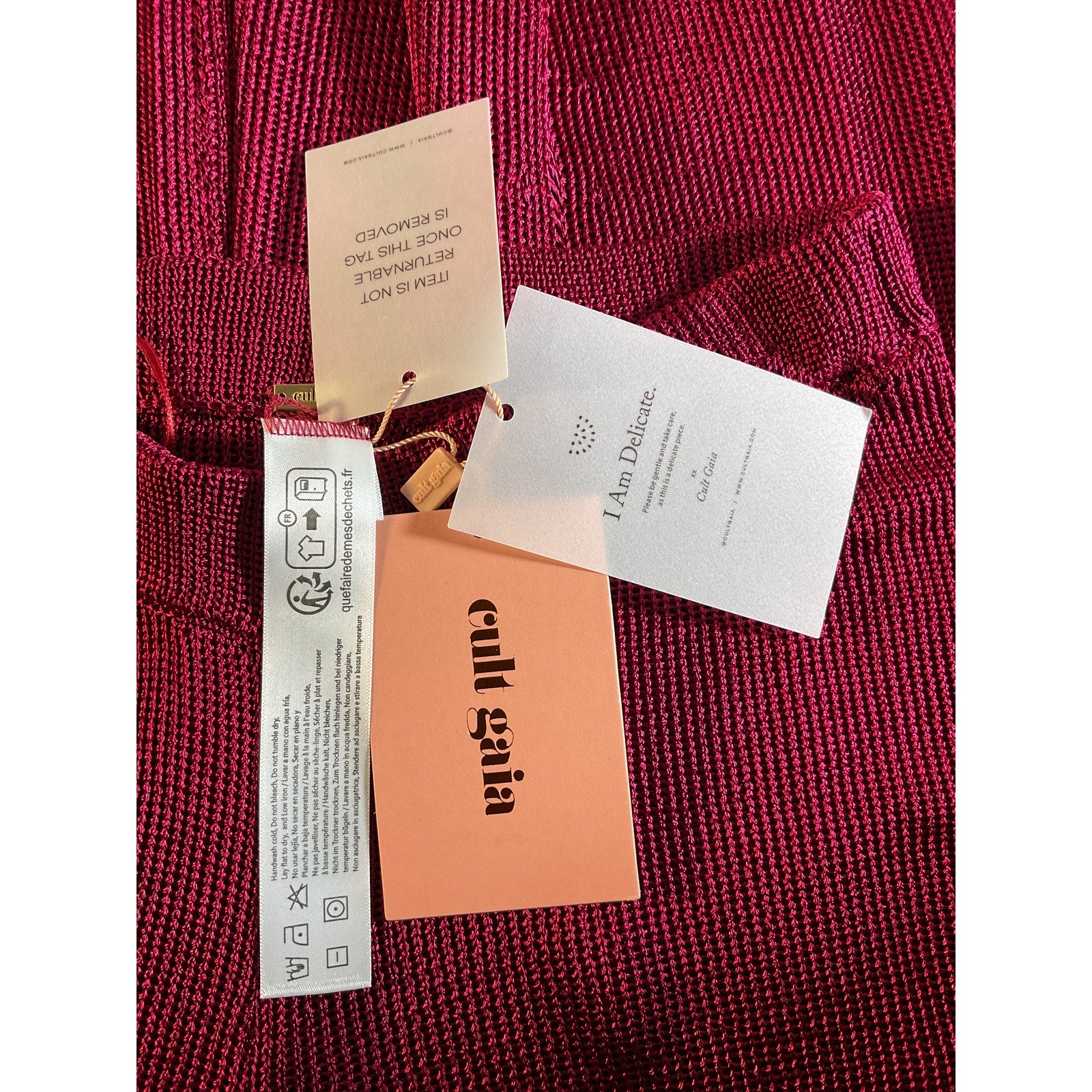 Cult Gaia 'Katana' Pink Knit Pant Size S