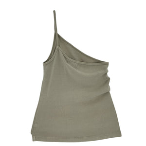 St. Agni Organic Green One Shoulder Tank Top Size XS