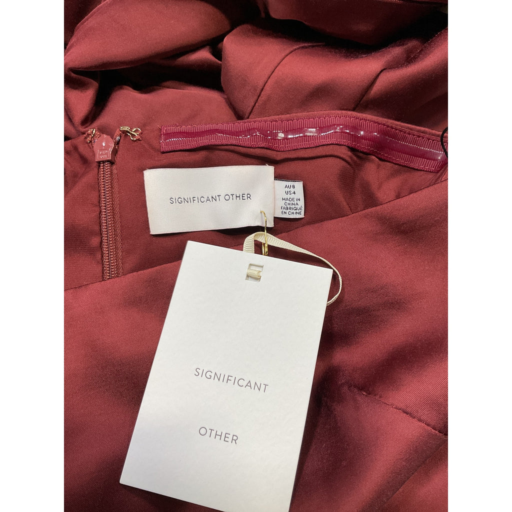 Significant Other 'Amal' Brown One Shoulder Satin Dress Size 4 - NWT